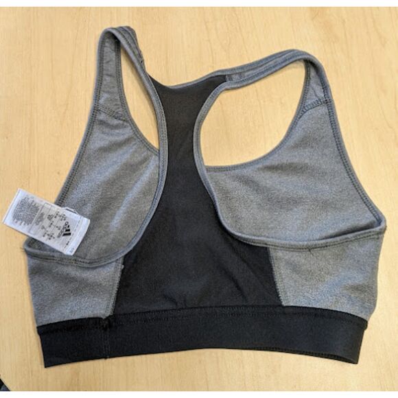 adidas Gray & Black Racerback Sports Bra Size Small - Picture 2 of 2